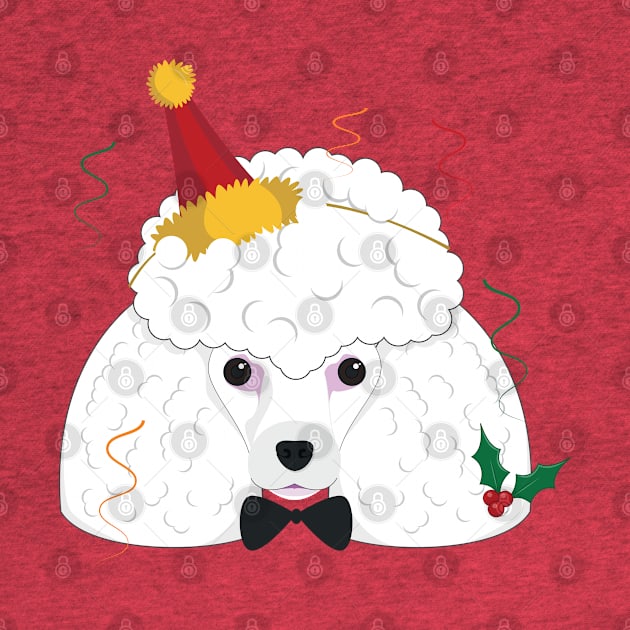 Poodle Dog Wearing A Party Hat Funny Xmas Gift by salemstore